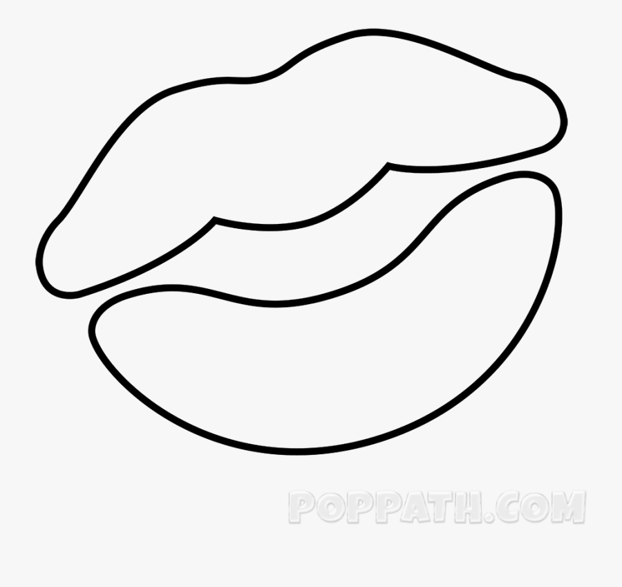 Pin Lips Outline Clipart Black And White Line Art Free Transparent