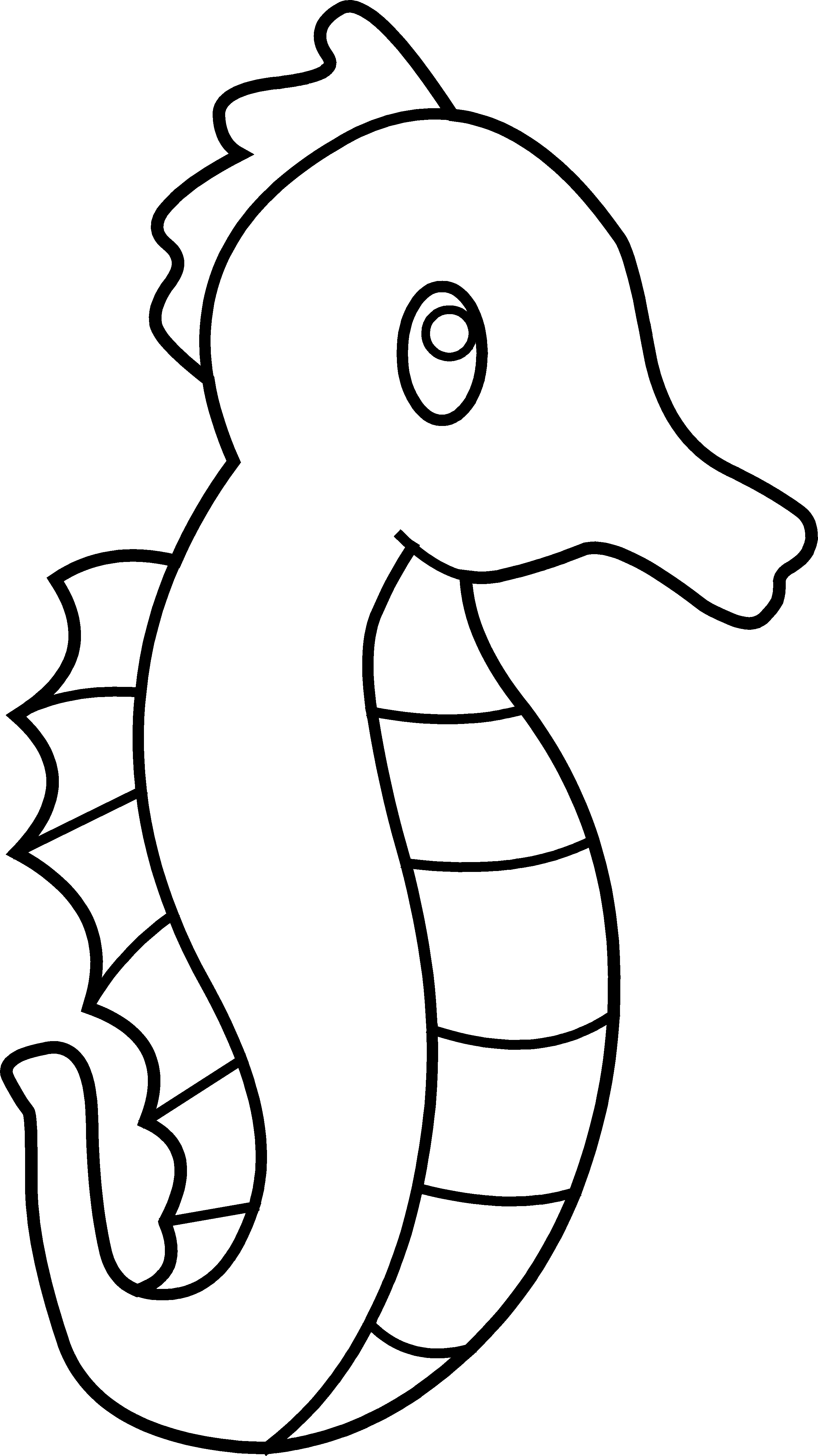 Download Seahorse Clip Art Black And White - Sea Horse Easy Drawing ...