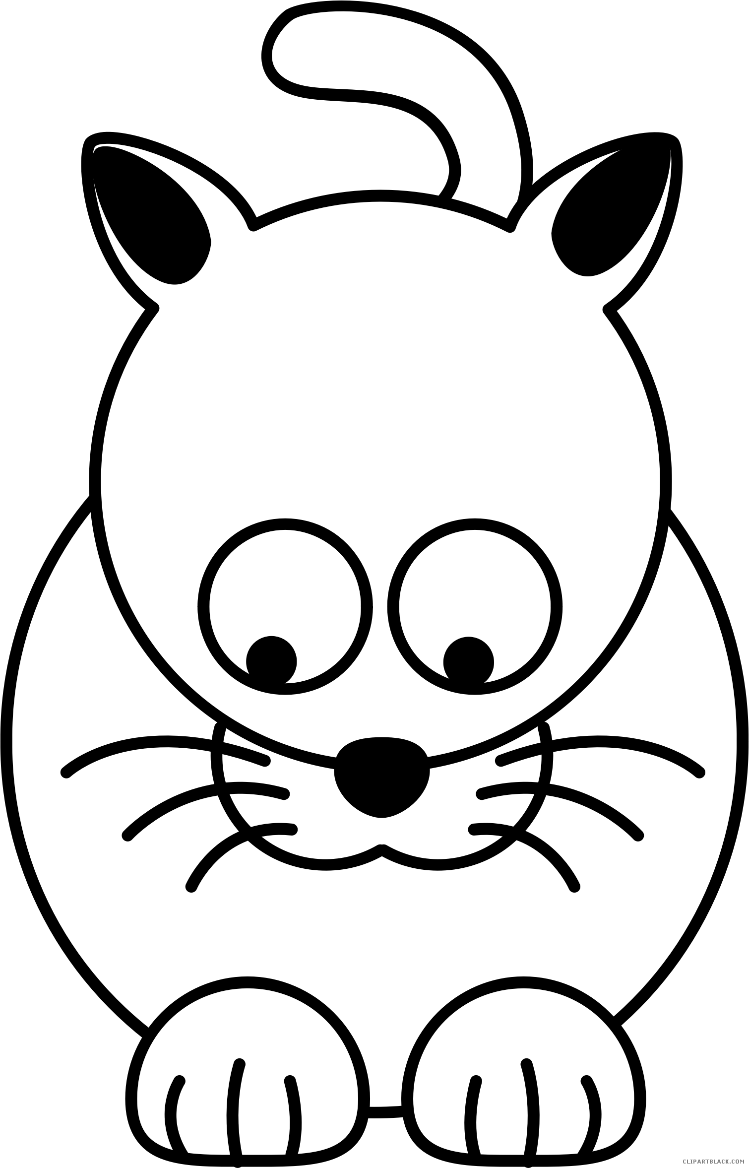 Download Kitty Cat Animal Free Black White Clipart Images Clipartblack ...