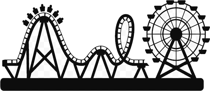 Download Roller Coaster Clipart Black And White Transparent ...