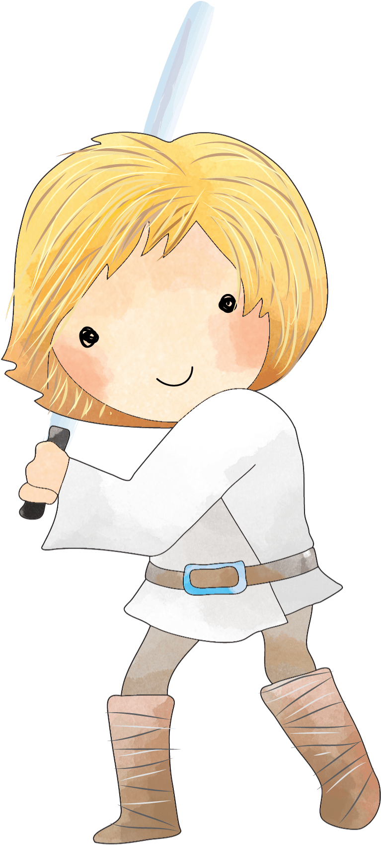 Download Luke Star Wars Clipart Png - Cartoon - Clipartkey