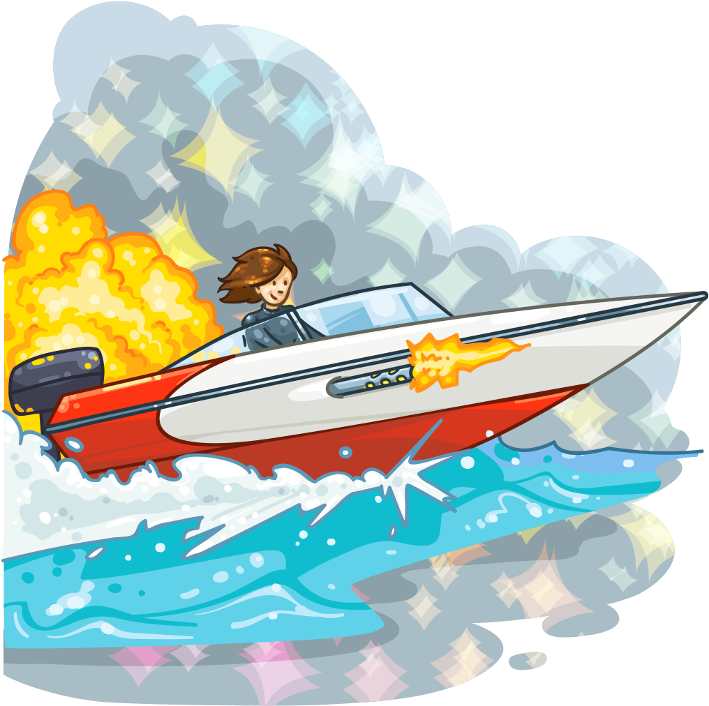 Download Speed Boat Cartoon - ClipartKey