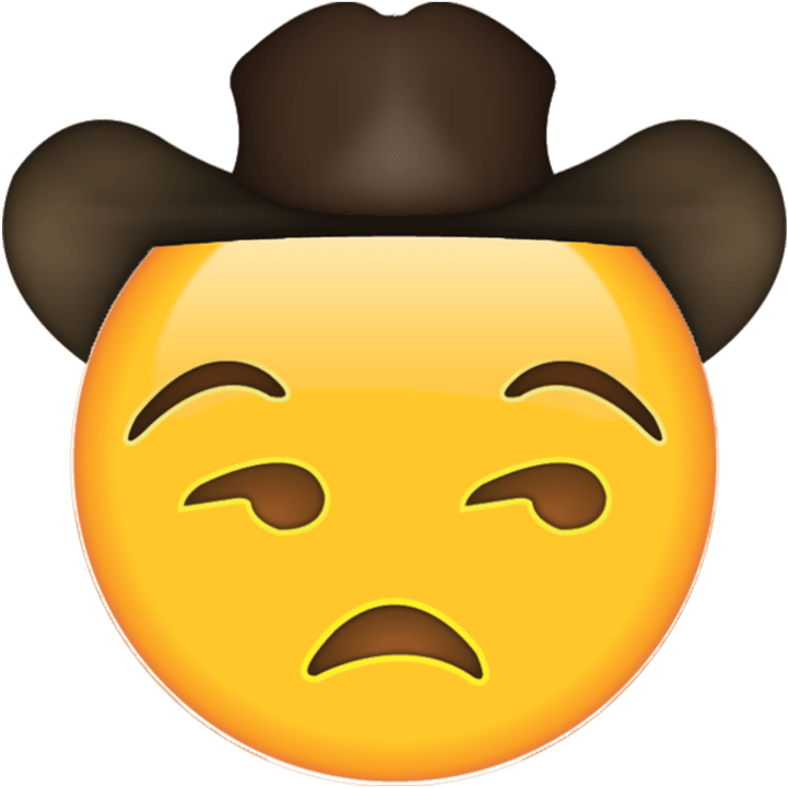 Download Transparent Facepalm Emoji Png - Sad Cowboy Emoji - ClipartKey