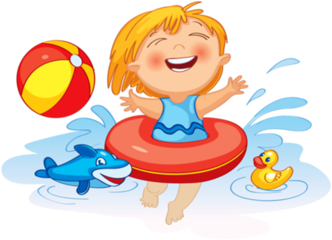 Download Transparent Kid Swimming Clipart - Little Girl Life Vector ...