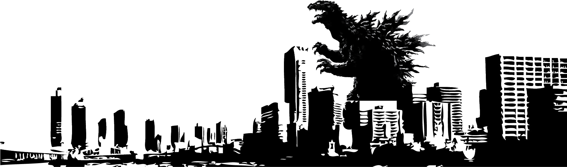 Download Godzilla Silhouette City - ClipartKey