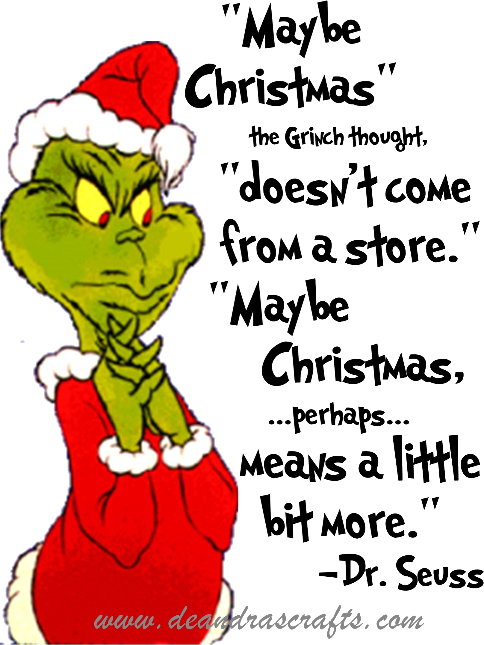 Download Grinch Clipart B Stole Christmas Quotes Transparent - Maybe ...