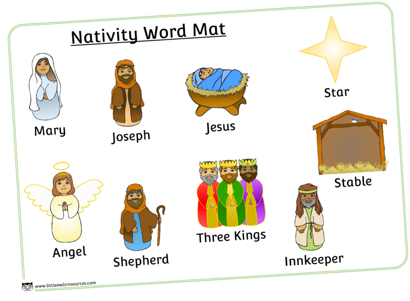 Download Nativity Word Mat Clipartkey