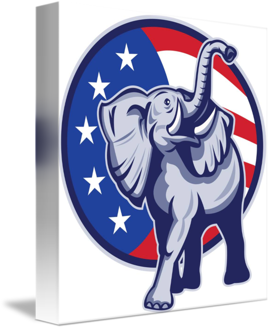 Download Republican Elephant With American Flag - ClipartKey