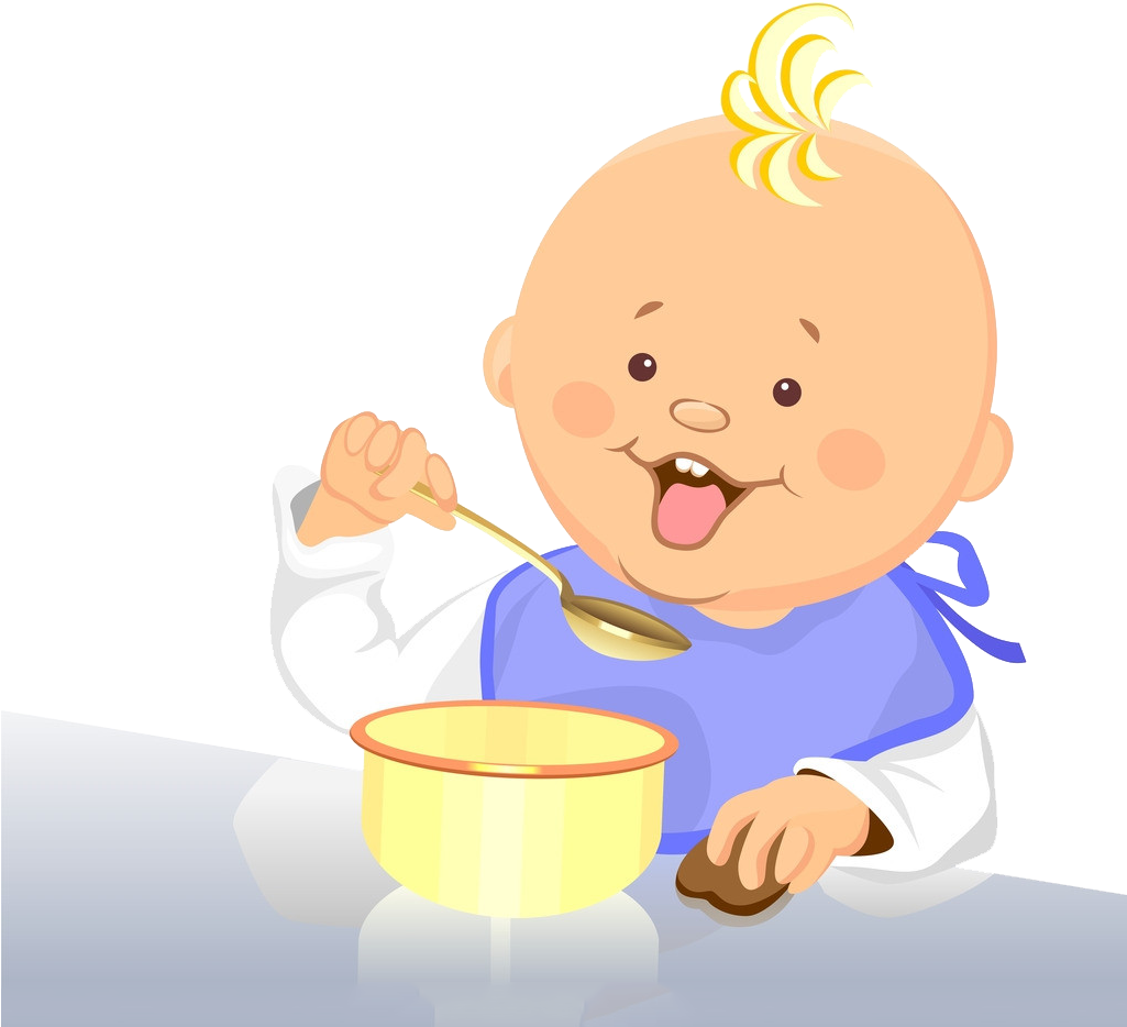 Download Transparent Mixing Clipart - Baby Is Eating Vector - ClipartKey