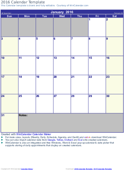 Download Monthly Calendar Template , Png Download Template ClipartKey