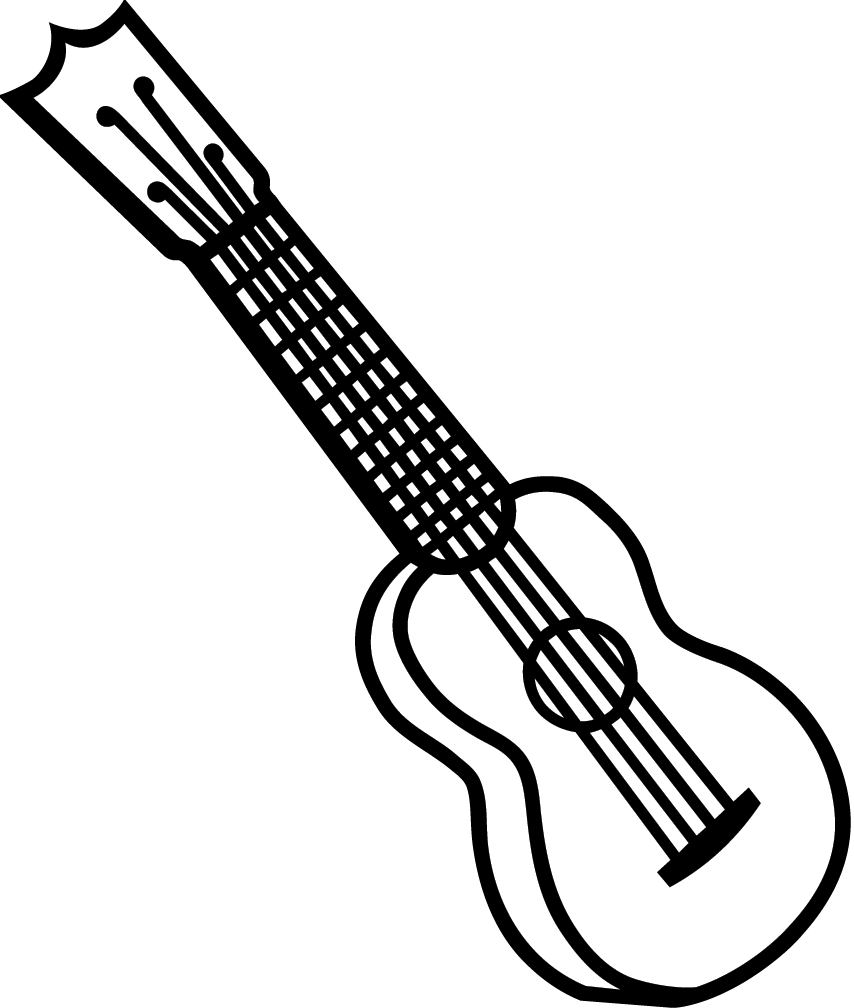 Download Ukulele - Ukulele Clipart Black And White Png - ClipartKey