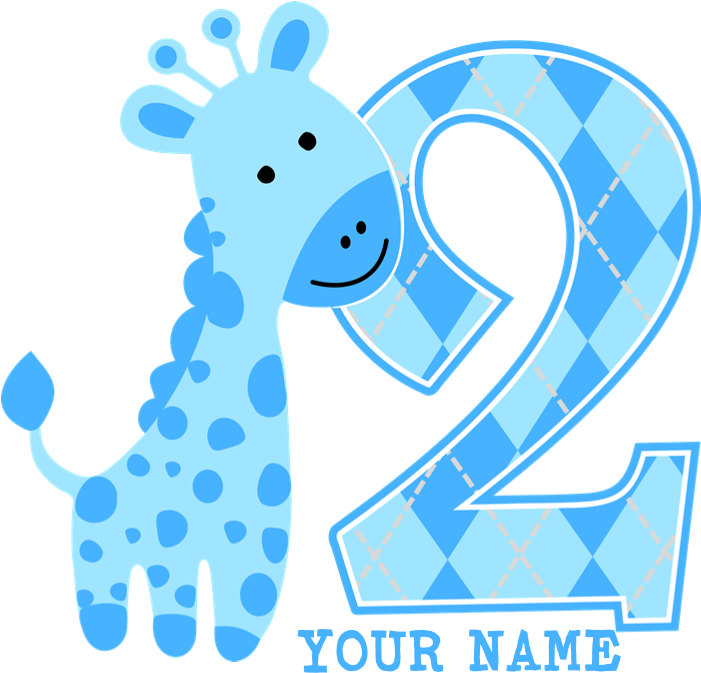 Download Clipart Swimming Giraffe - Transparent 2nd Birthday Png ...