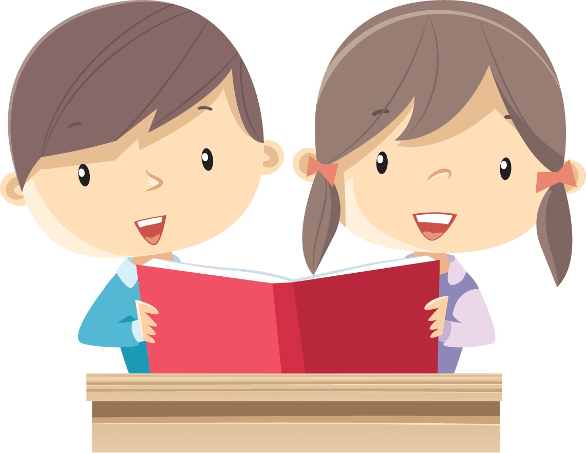 Download Boy And Girl Reading Clipart - ClipartKey