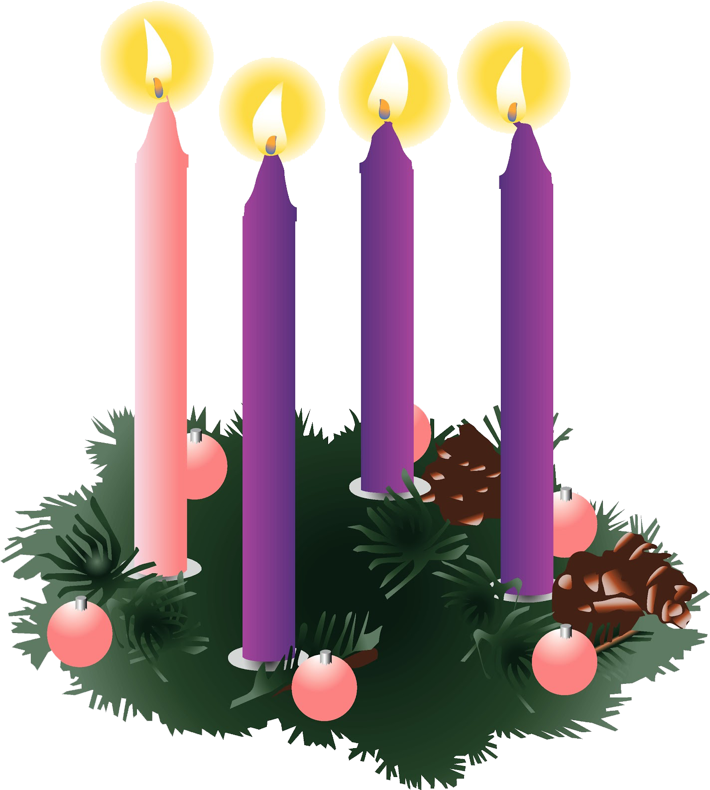 Download Clip Art 4th Sunday Of Advent Clip Art - Three Advent Candles ...