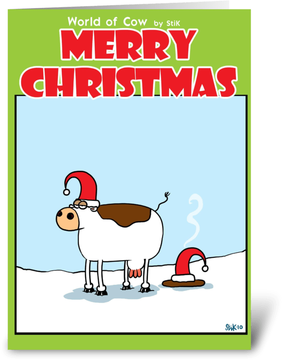 Download Christmas Cow Pie Greeting Card - Cartoon - ClipartKey