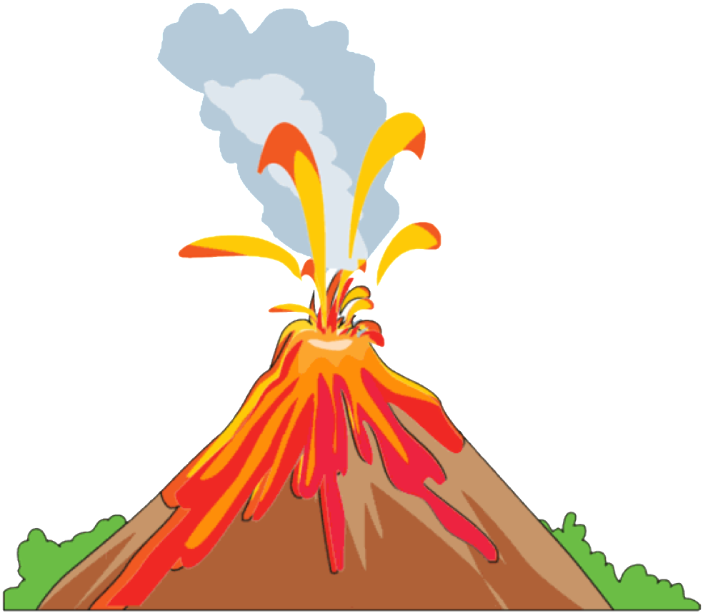 Download Transparent Volcano Clipart - Cartoon Volcanic Eruption 