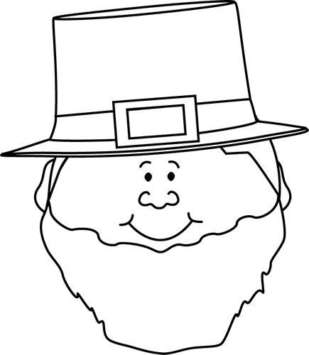 Download Leprechaun Face Clipart Black And White - ClipartKey