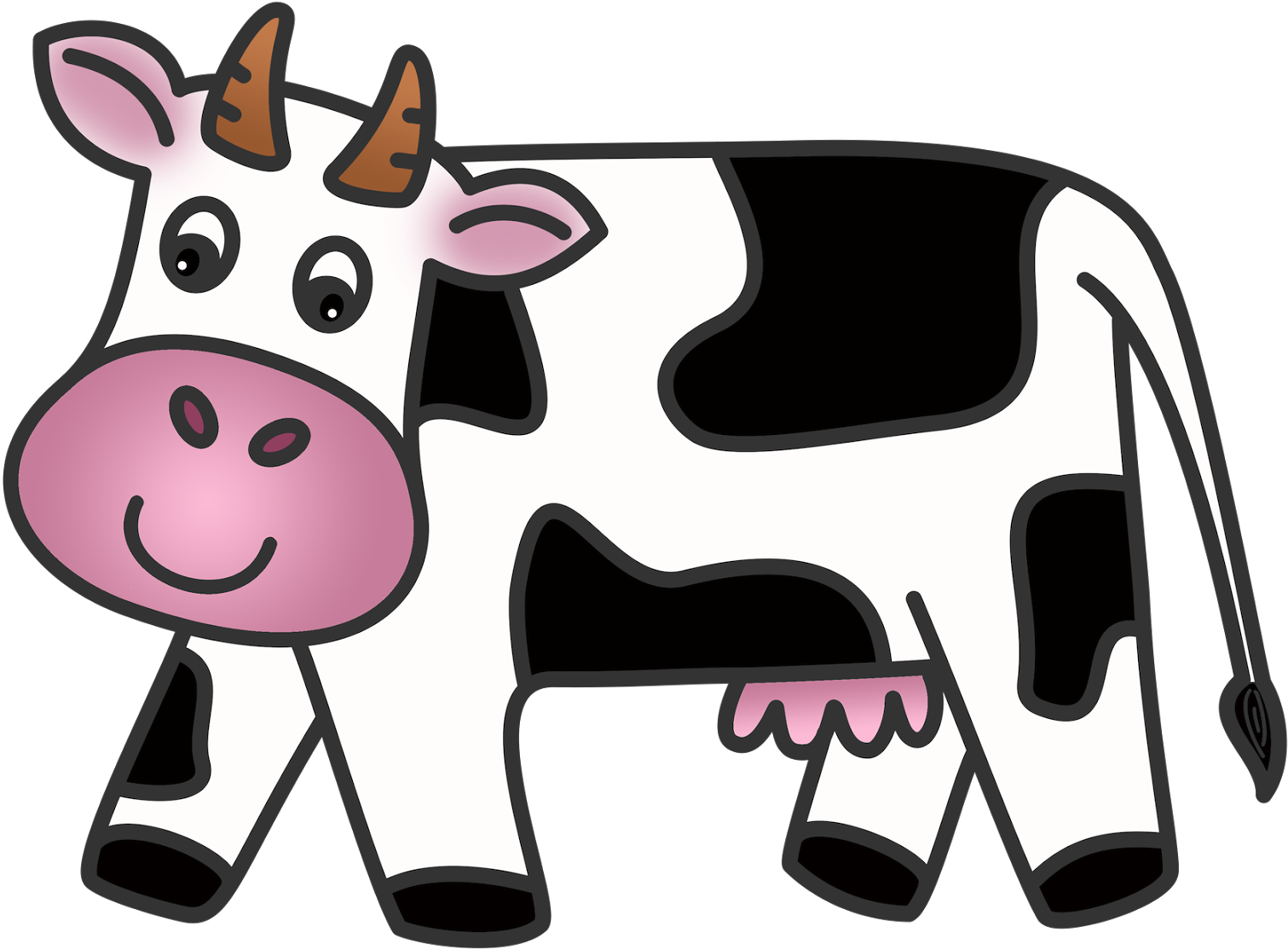 Download Animated Dairy Cow Clipart - Cartoon - ClipartKey