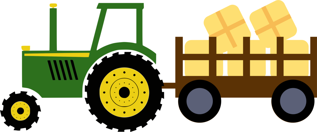 Download Tractor With Hay Wagon - John Deere Tractor Clipart - ClipartKey
