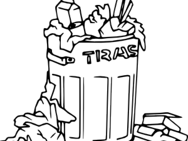 Download Trash Can Black And White - ClipartKey