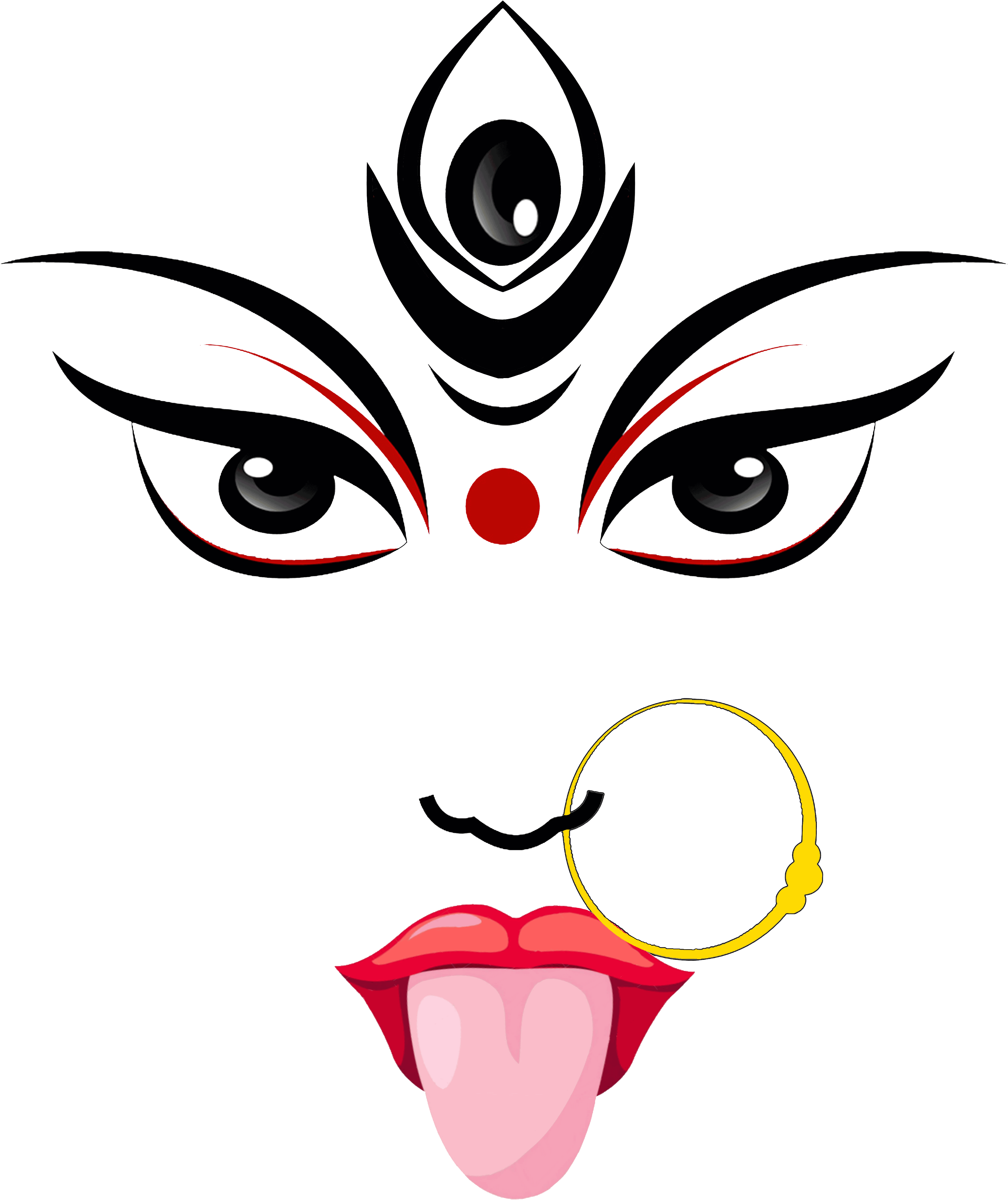 Download Maa Kali Clip Art , Png Download - Maa Durga Face Png - ClipartKey