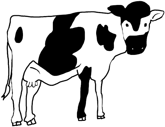 Download Cow Cartoon Lineart - Dairy Cow - ClipartKey