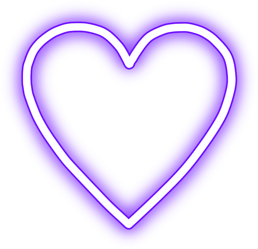 Download Transparent Purple Heart Clipart - Transparent Png Neon Heart ...