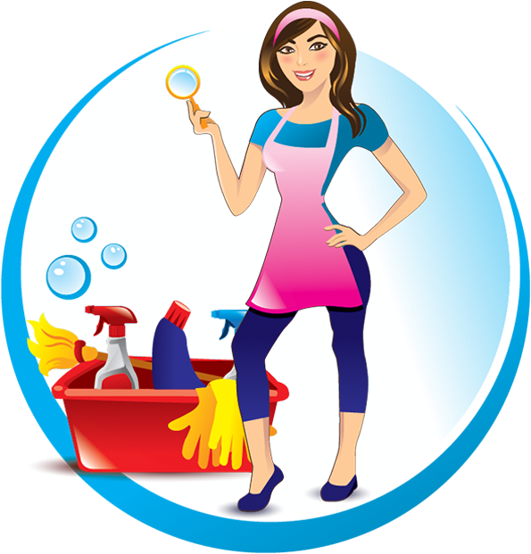 Download Fussy Cleaning Services - Clip Art Cleaning Lady - ClipartKey