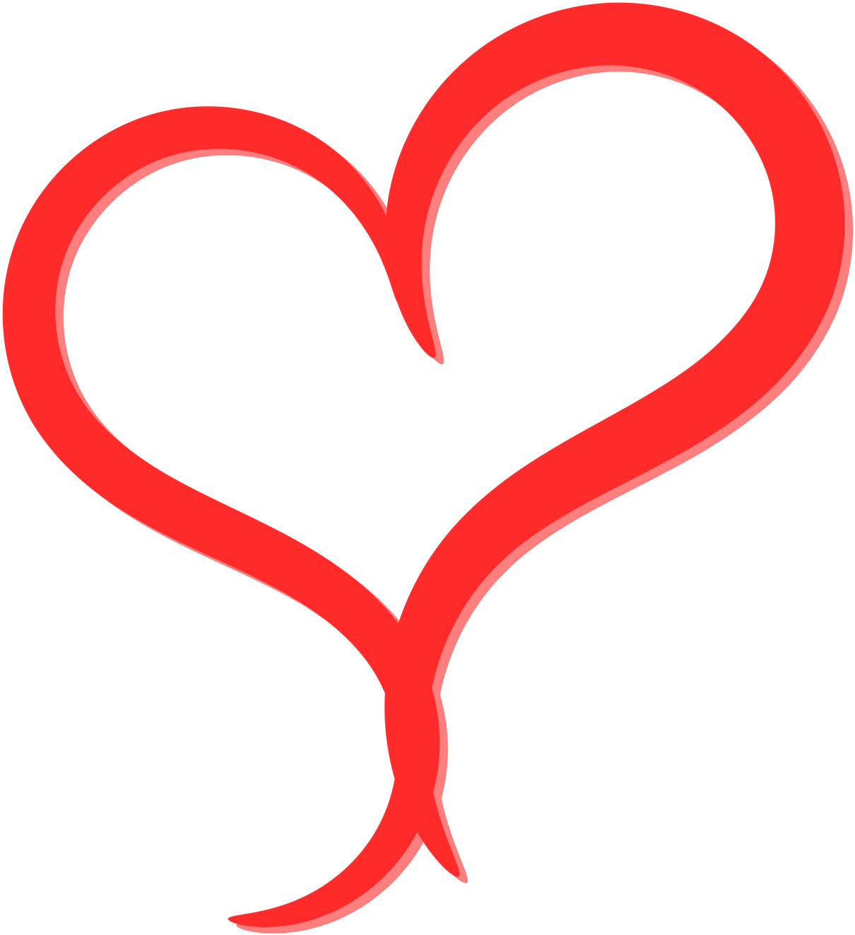 Download Transparent Curly Heart Outline Clipart - Heart - ClipartKey