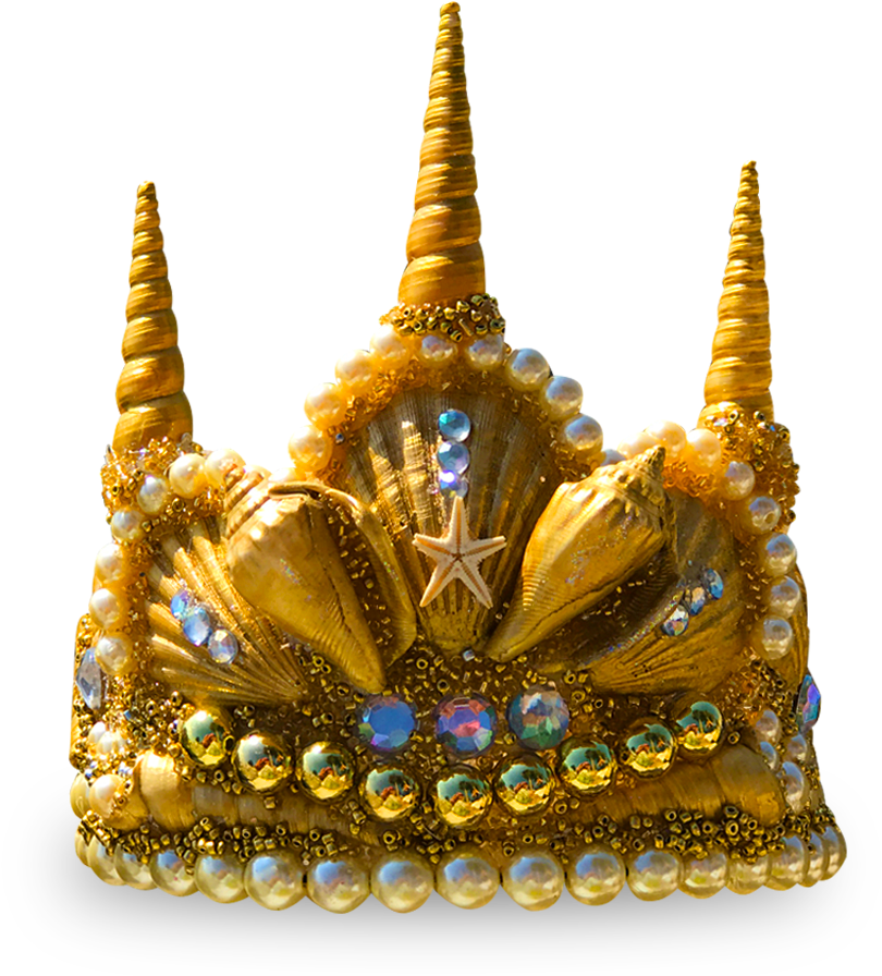 Download Gold Glitter Crown Png - Seashell Crown Png - ClipartKey