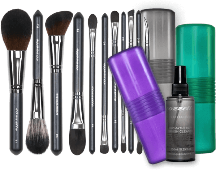 Download Transparent Makeup Brushes Png - Makeup Brush Set - Clipartkey