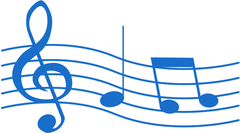 Download Transparent Music Notes - Music Staff Blue - ClipartKey