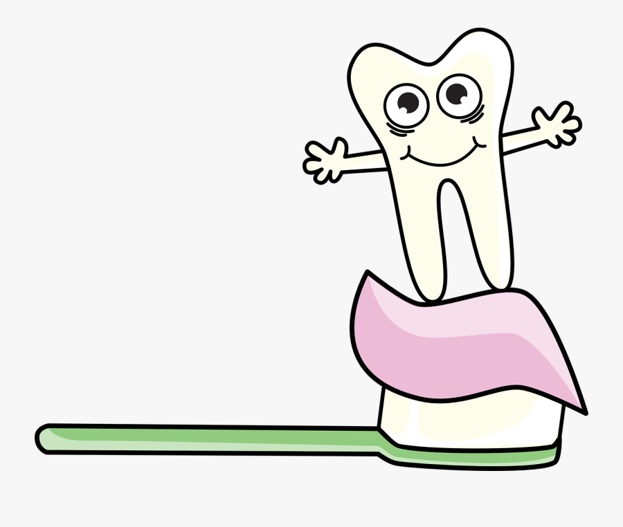 Dancing Tooth With Toothbrush, Transparent Clipart