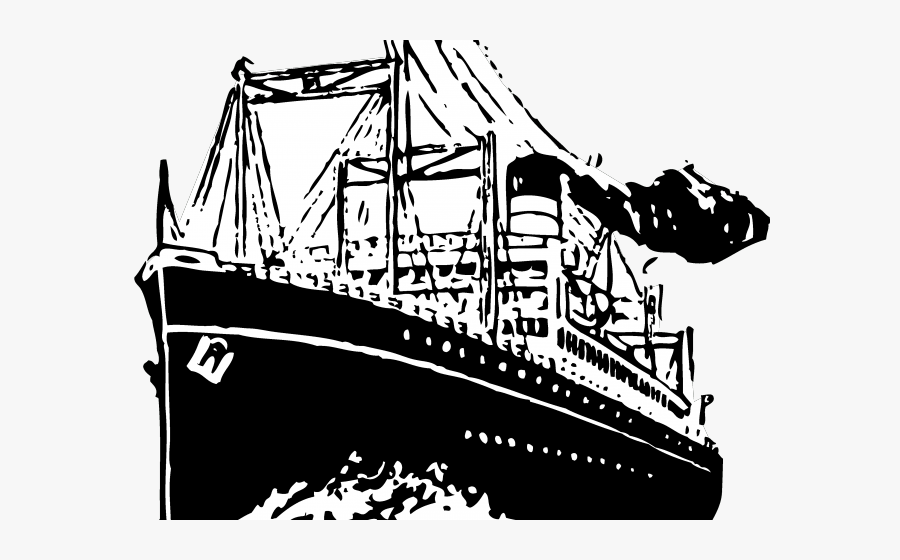 Cruise Ship Clipart Cargo Ship - Ship Clipart Black And White Png, Transparent Clipart