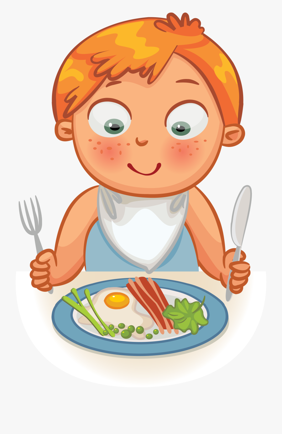 Transparent Kid Eating Cereal Clipart - Kid Eating Clipart, Transparent Clipart
