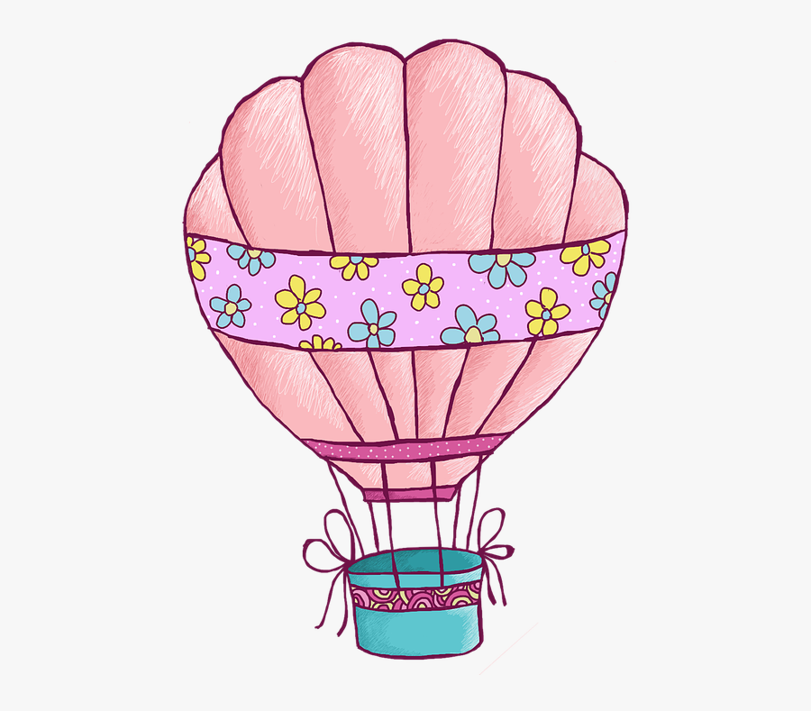 Hot Air Balloon, Clip Art, Design, Drawing, Cute - Cute Hot Air Balloon Drawing, Transparent Clipart