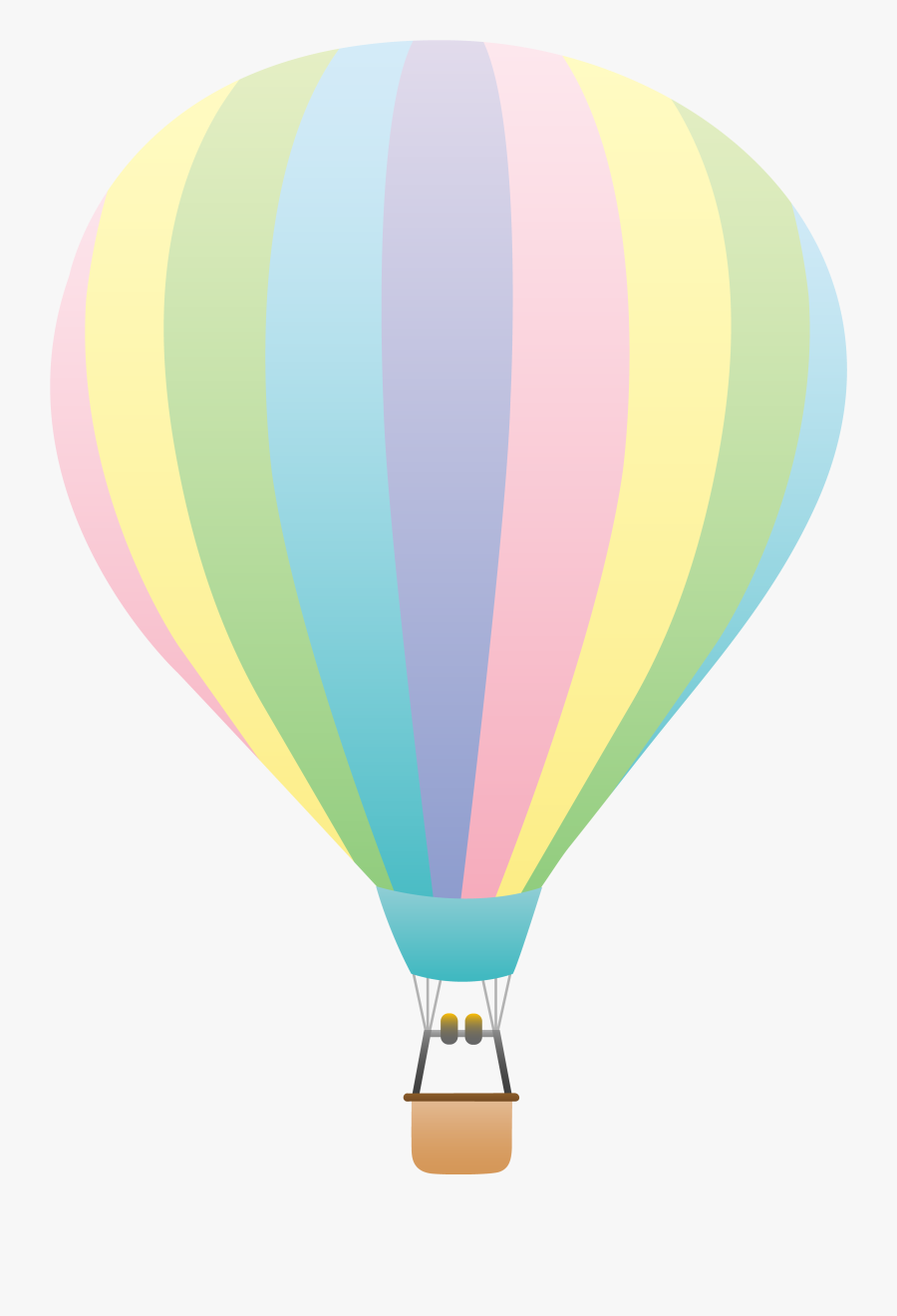 House With Balloons Clipart - Pastel Hot Air Balloon, Transparent Clipart