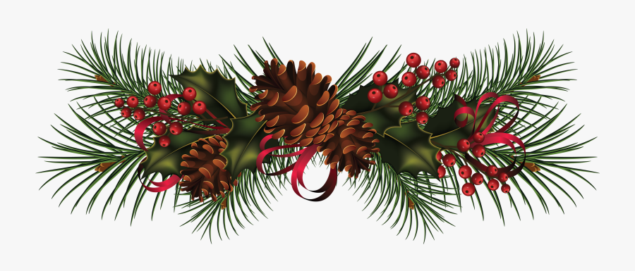 Christmas Garland Wreath Clip Art - Christmas Pine Cones Png, Transparent Clipart