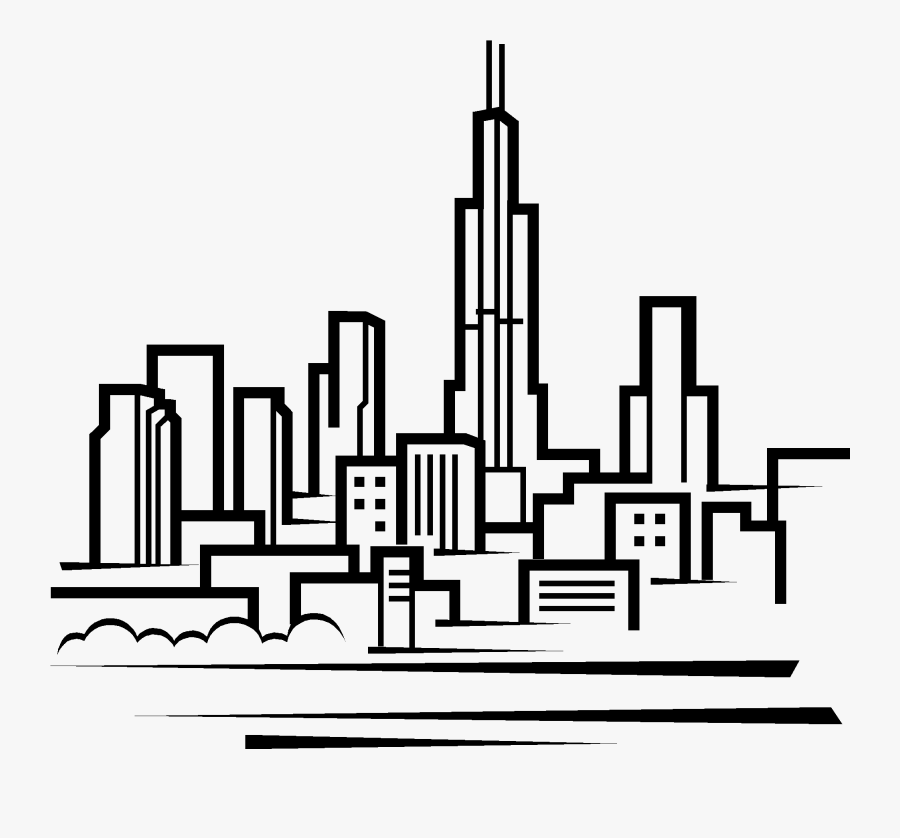 Transparent Austin Skyline Clipart - Chicago City Drawing Easy, Transparent Clipart