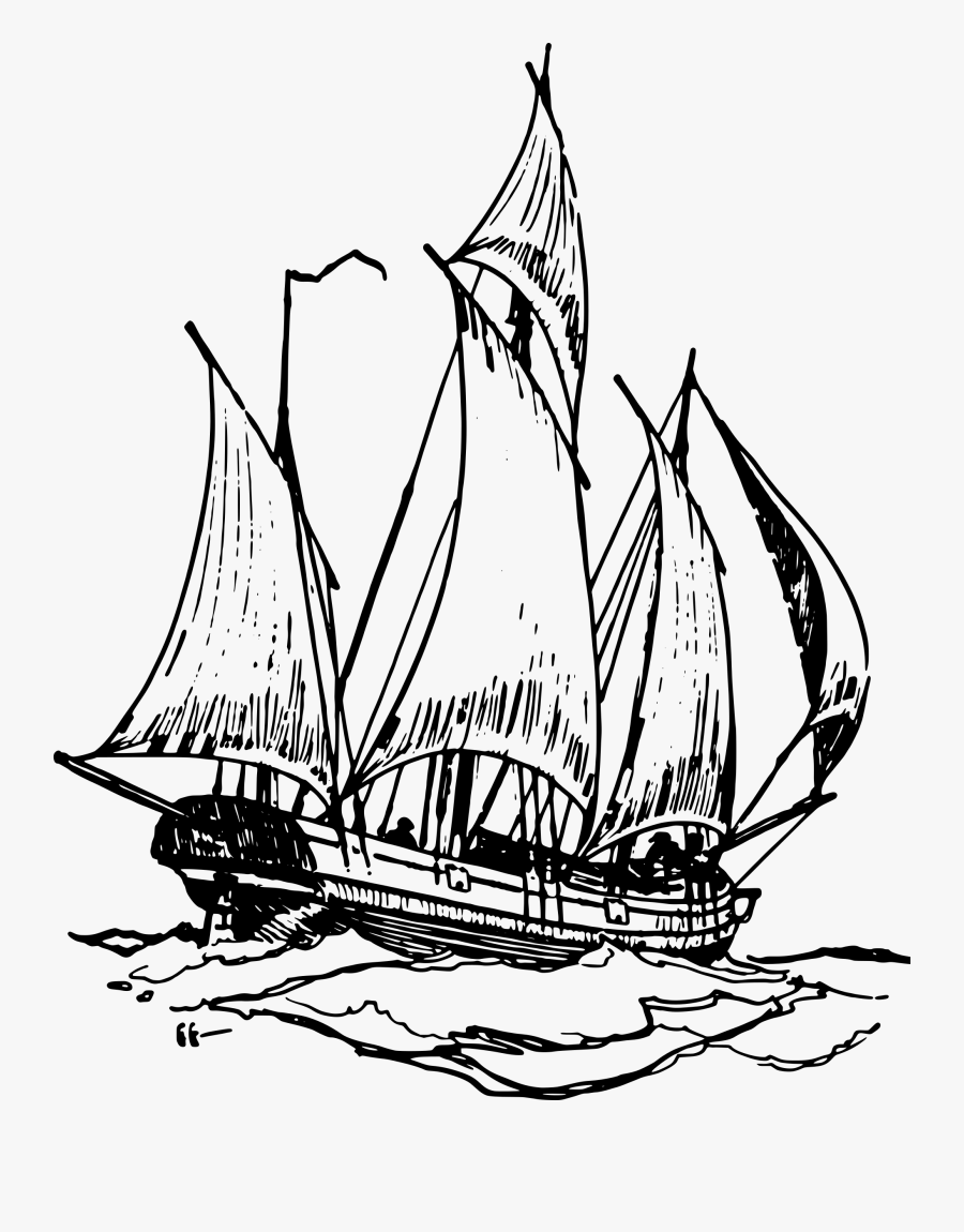 Simple Pirate Ship Drawing At Getdrawings - Ship On Water Drawing, Transparent Clipart