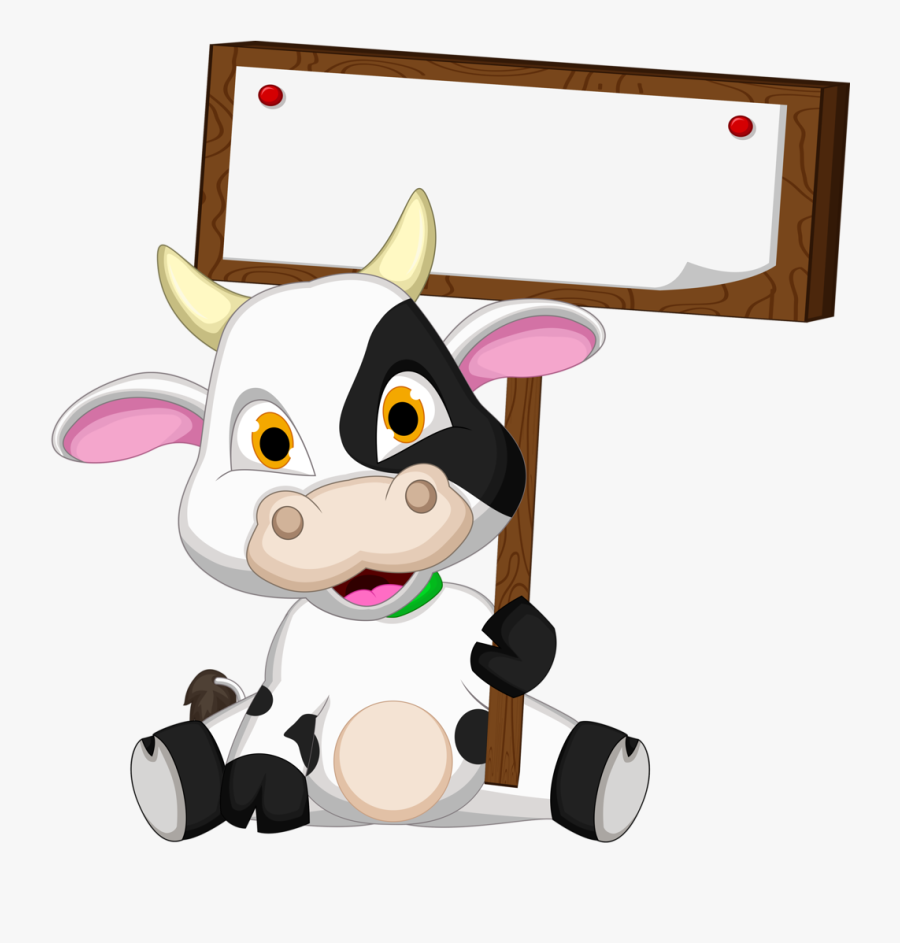 Moo Cow Vector Clip Art Eps Images - Animals With Name Tag, Transparent Clipart