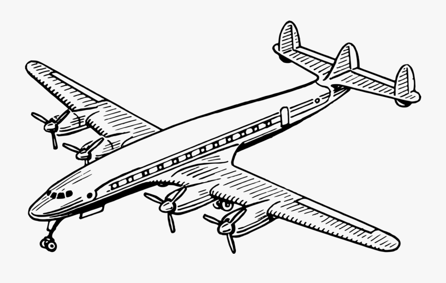 Aeroplane - Black & White Aeroplane, Transparent Clipart