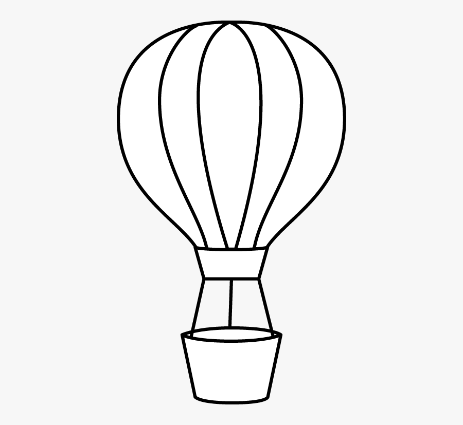 Hot Air Balloon Black And White Hot Air Balloon Clipart - Printable Hot Air Balloon Stencil, Transparent Clipart