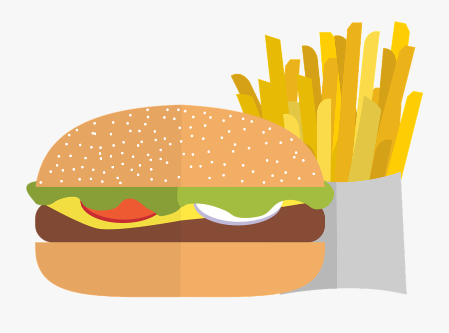 Pommes, Chips, Burger, Fastfood, Cheese, Beef, Food - Hamburger, Transparent Clipart