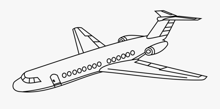 Line Art,angle,area - Jet Airplane Line Drawing, Transparent Clipart