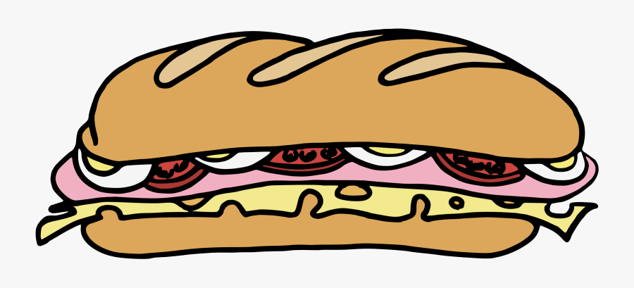 Free Vector Sandwich One Clip Art - Sandwich Clipart Black And White, Transparent Clipart