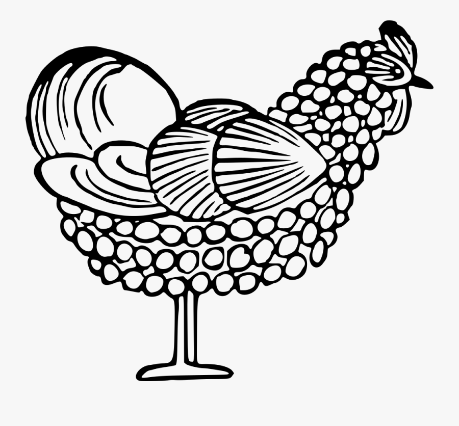 Rooster Chicken Line Art Landfowl Drawing Cc0 - Chicken, Transparent Clipart