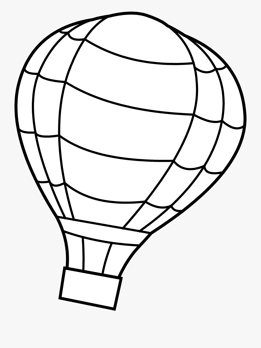 Coloring Pages Free Large - Colouring Pic Of Hot Air Balloon, Transparent Clipart