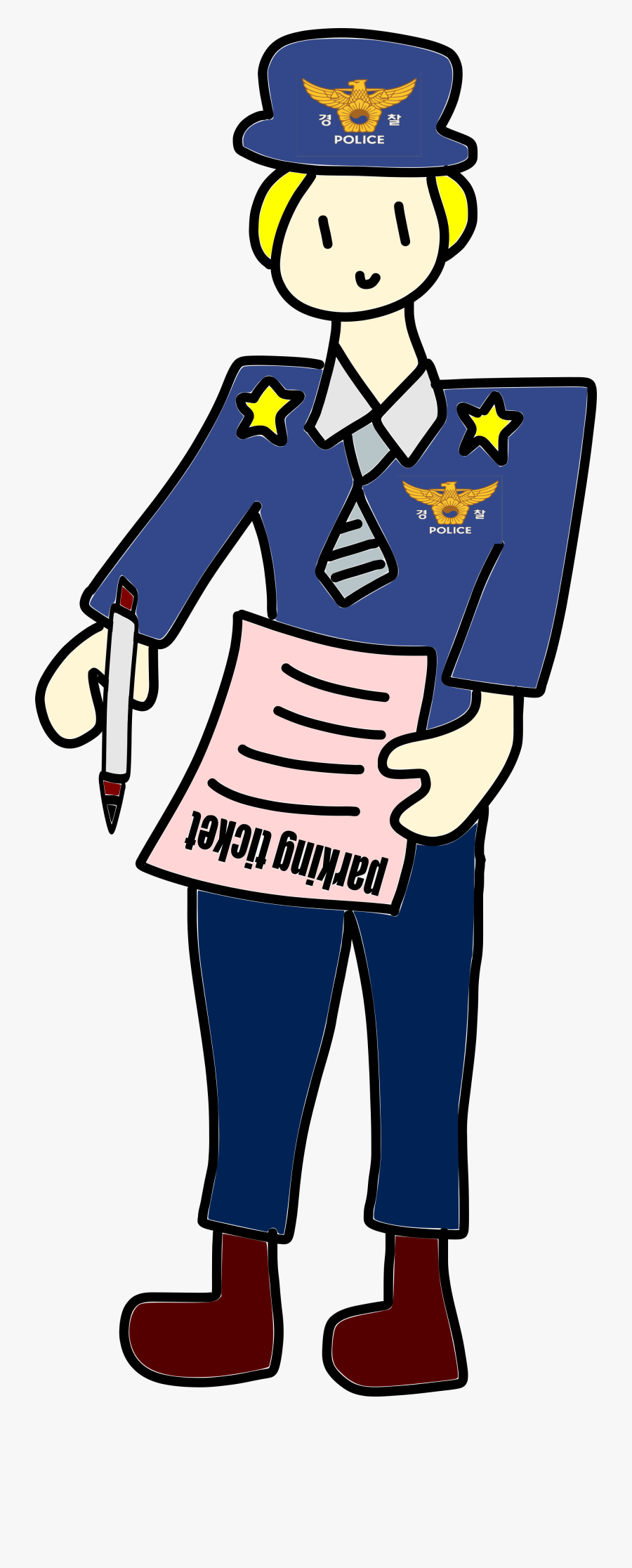 Officer With A Ticket - Parking Ticket Clipart Png, Transparent Clipart