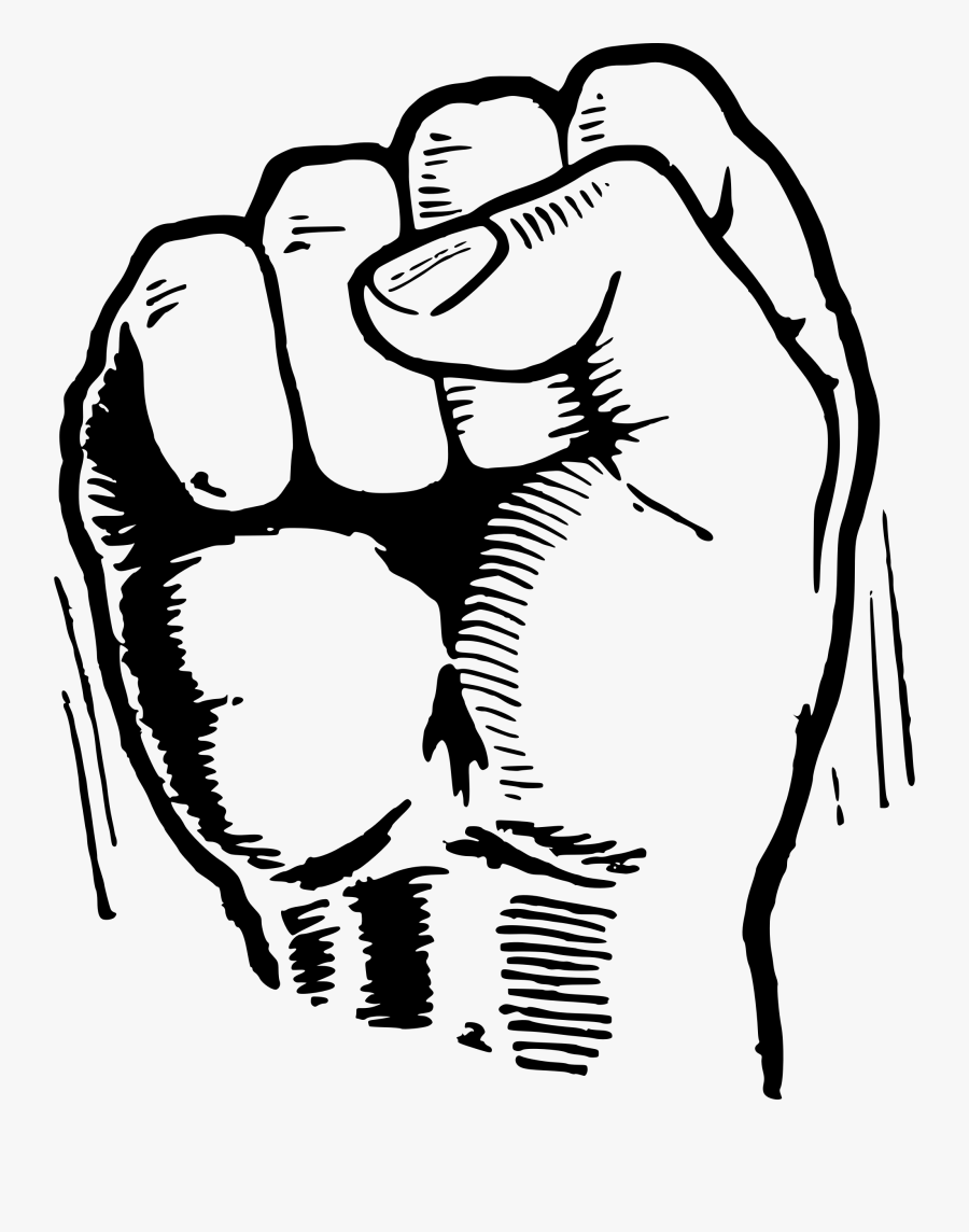 Skeleton Clipart Fist - Black Power Fist Drawing, Transparent Clipart